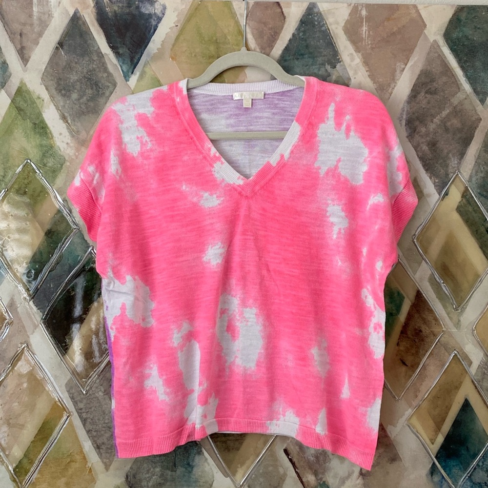 Lisa Todd Two Tone Short Sleeve Knit Top